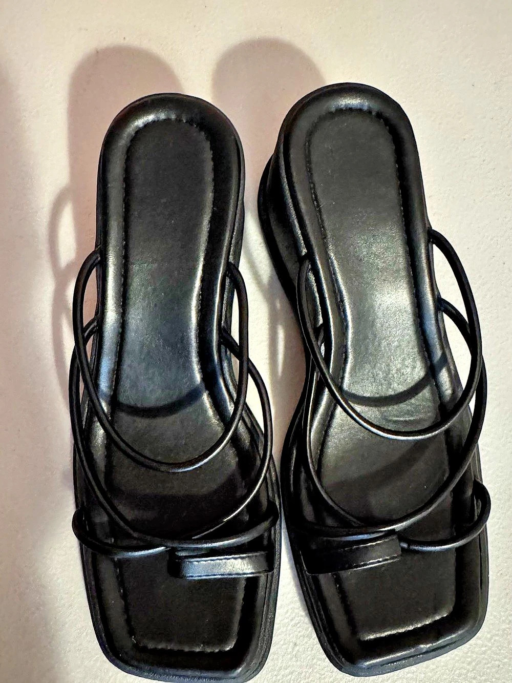 Black Strappy Sandals EU 39 Like New